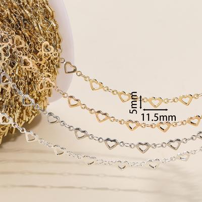 1m Copper Chains Hollow Love Chain Heart-shaped Chain for DIY Waist Chain Bracelet Necklace Jewelry Making Accessories