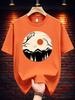 Unisexs Summer Crew Neck T Shirt Minimalist Mountain Sunset Forest Graphic Tee Casual Loose Fashion Top Outdoor Hiking Daily Wear