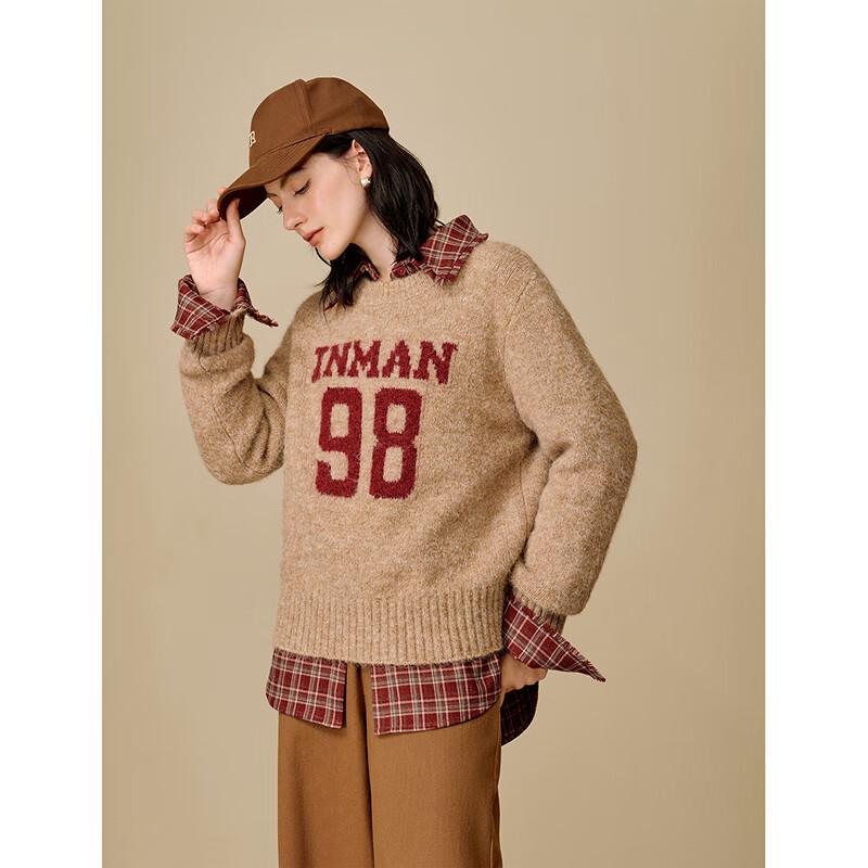 INMAN Damen Pullover mit Rundhalsausschnitt, Anti-Pilling