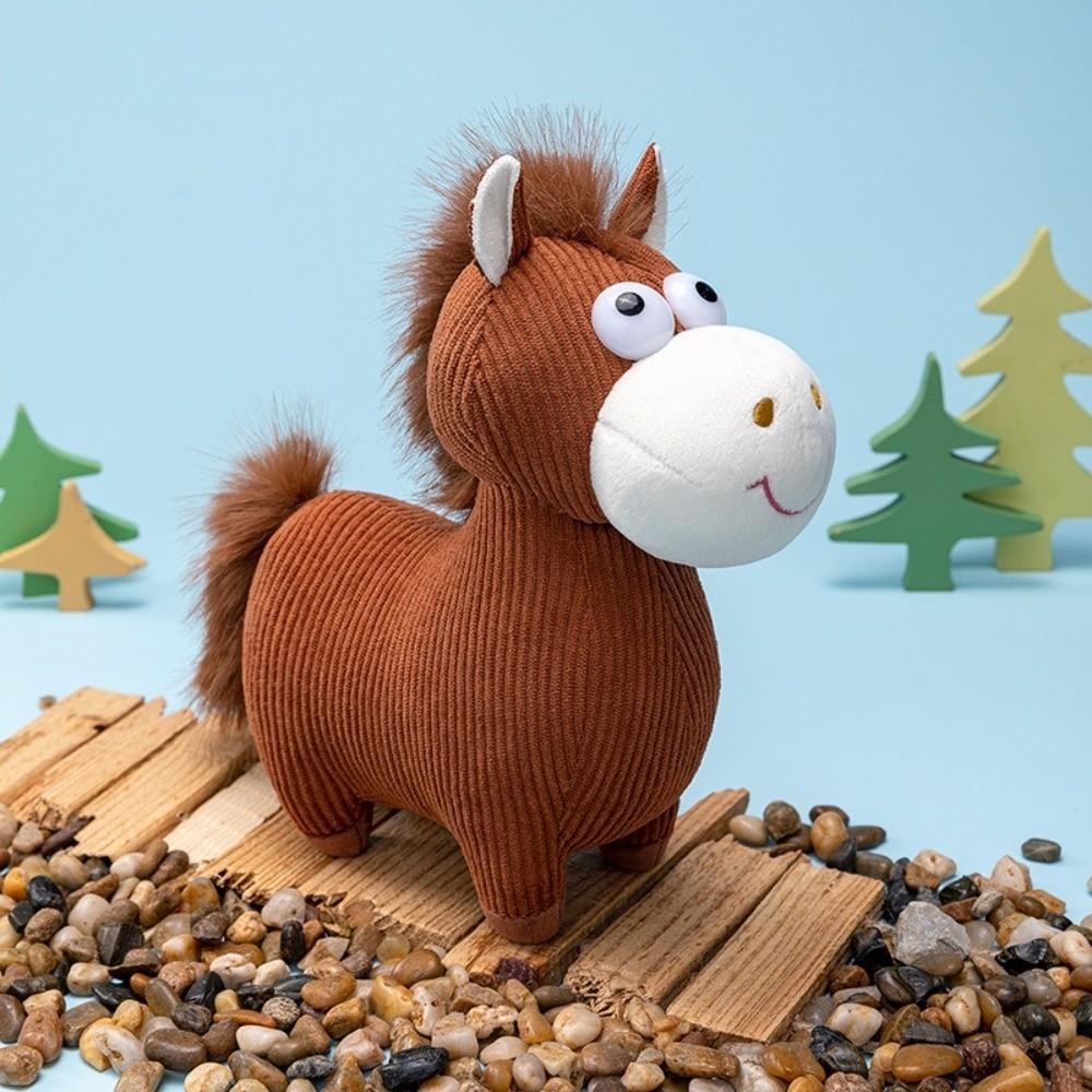 Soft Cartoon Horse Doll Mascot Dolls Horse Doll Ornament Zodiac Pony Figurine Desktop Decoration