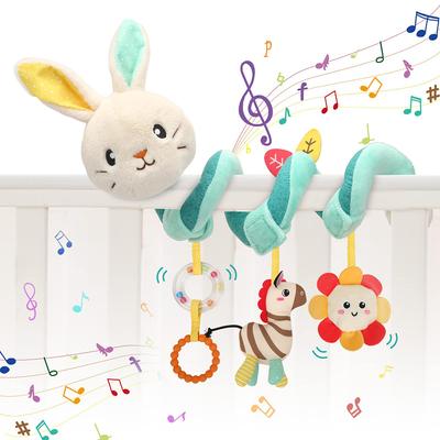 Asiento de coche de juguete para bebé, juguetes de peluche en espiral para bebé, cochecito de bebé, cuna colgante, juguete de actividades, cama, cochecito, sonajero para recién nacidos, regalos