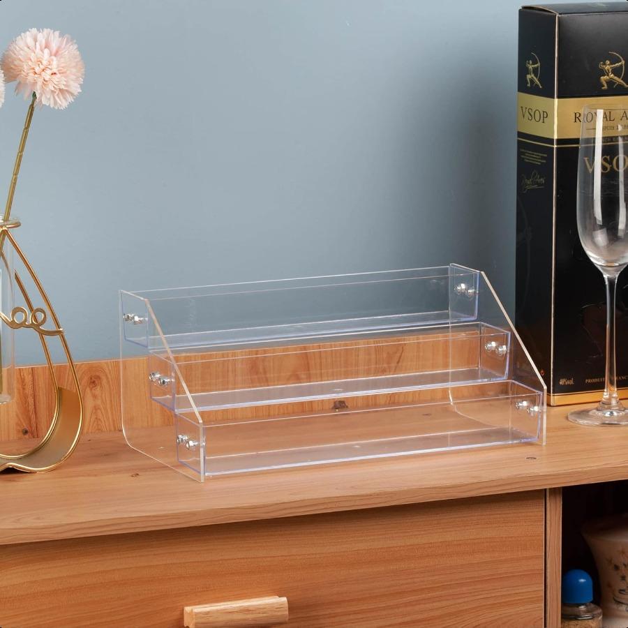 

Акриловая подставка для специй, многоярусная полка для специй, органайзер для приправ для столешницы, шкафа, кладовой, кухонного хранения, 3 яруса United States