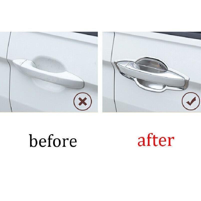 For VW Tiguan 18-21 Silver Steel Exterior Side Door Handle Upper Cover Trim