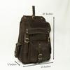 Vintage Full Grain 21 Inch Leather Laptop Large Backpack Casual Bookbag Daypack Camping Travel Rucksack Knapsack