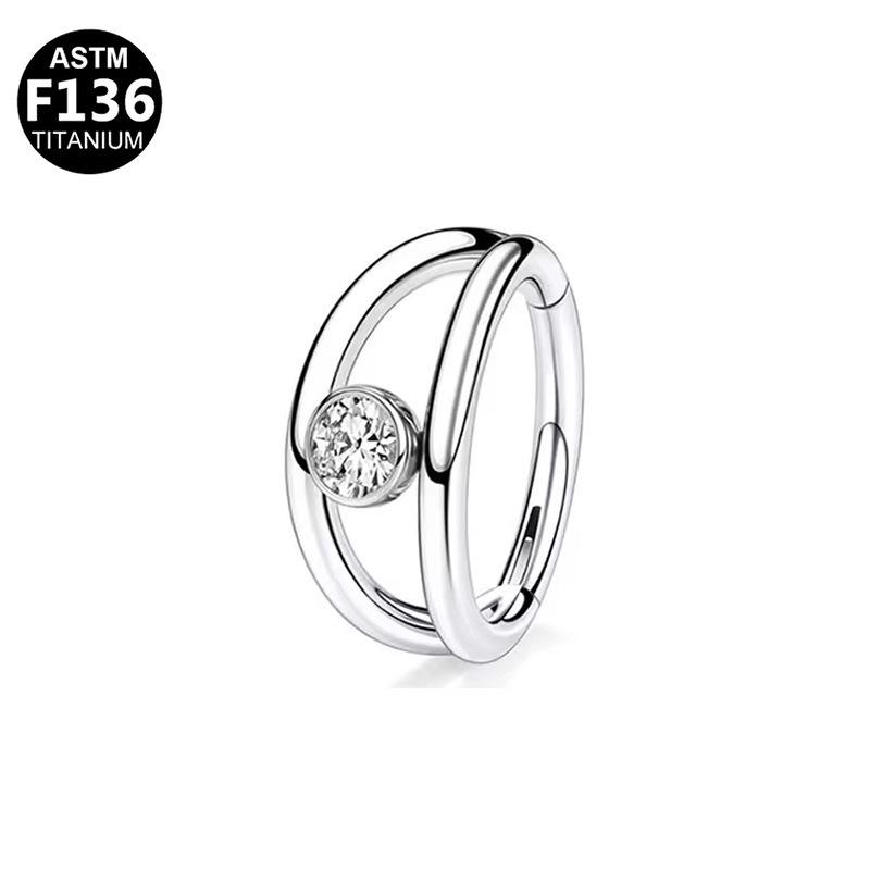 European American G23 Titanium Alloy Nose Ring with Zirconium Stud