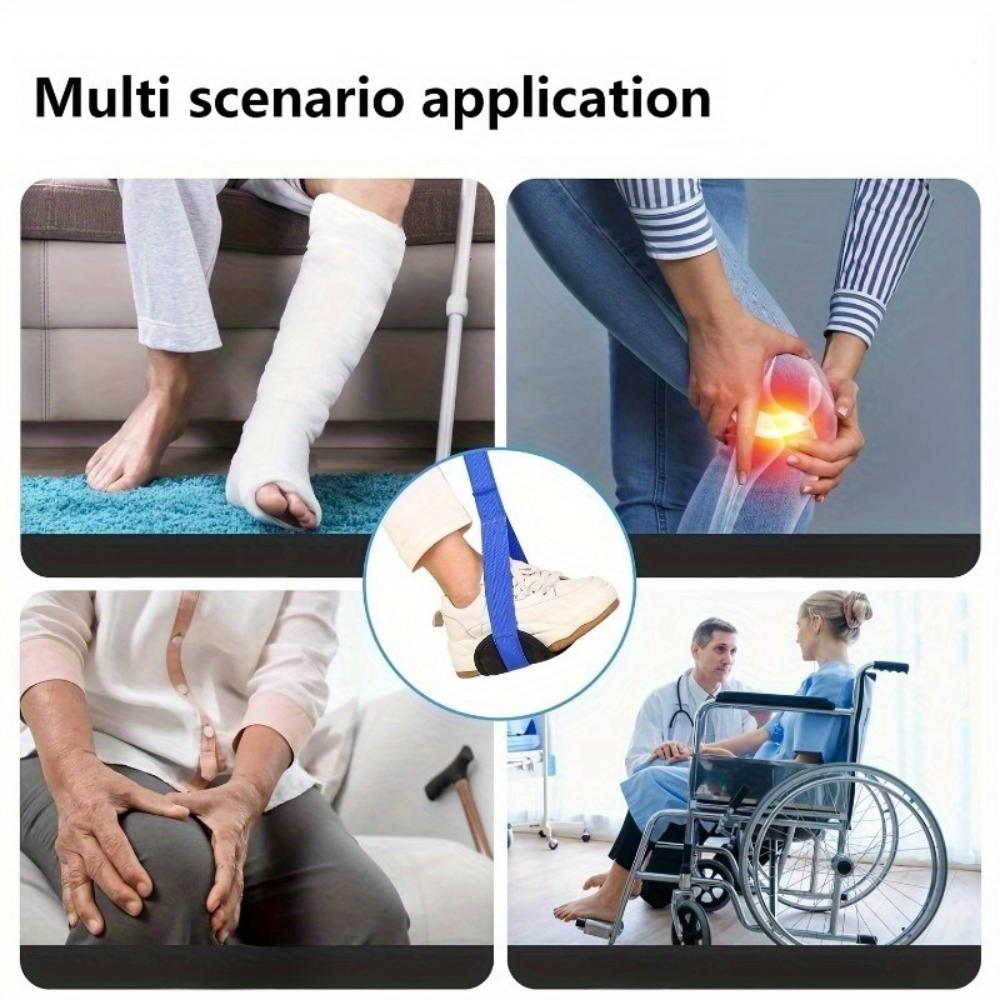 Recovery Leg Lift with Soft Grip and Ankle Loop - Portable Folding Bedside Assist Device for Easy Entry and Exit