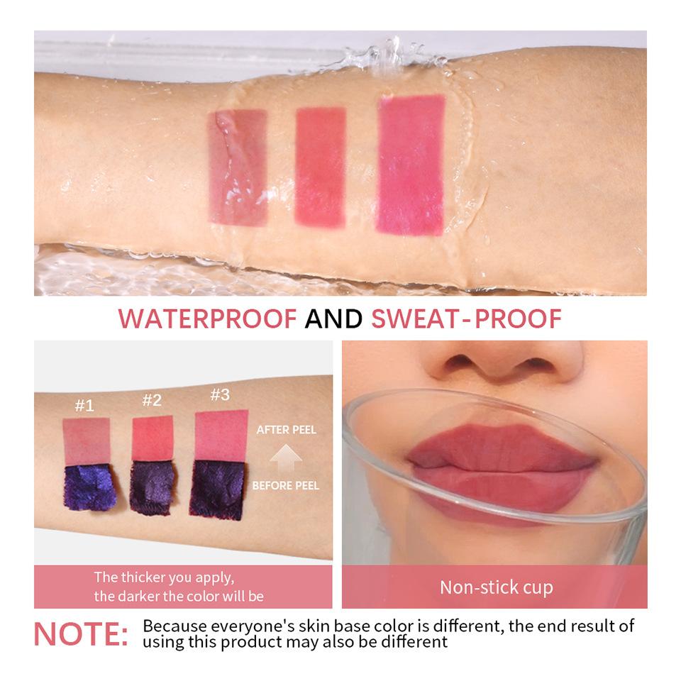 Silberne Tube Abziehbar Tattoo Lipgloss Wasserdicht Flüssig Matt Lippenfarbe RosePink Abziehbar Lippenfarbe Klebt nicht am Becher Schnelltrocknend Make-up