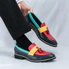 Fashion Fashion Mixed-Colors Leather Shoes Men Pointed-Toe Elegant Dress Shoes Man Luxury Tassels Wedding Shoes for Men zapatos hombre