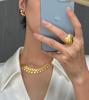 Chic Retro Floral Necklace & Sun Pattern Bracelet - Versatile, Light Luxury Accessories for Women