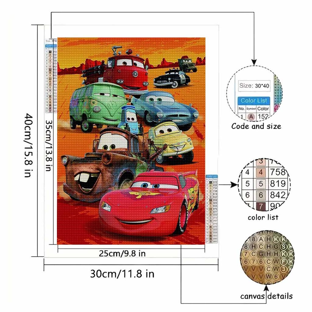 DIY Diamond Painting Car Party Cross Stitch Kit Mosaic Art Diamond Painting Full Circle Diamond Home Decoration