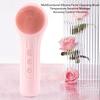 Facial Cleansing Brush Vibration Exfoliating Heating Silicone Face Scrub Brush for All Skin Types Pink Pink