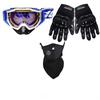 Motorcycle Protective Accessories Combo Riding Goggles Full Finger Gloves Breathable Balaclava Mask for Off-Road Motorbike