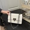 2025 Summer New Chain Small Square Bag Street Trend Stone Pattern Messenger Women's Bag Fashion Zipper Buckle Square Bag