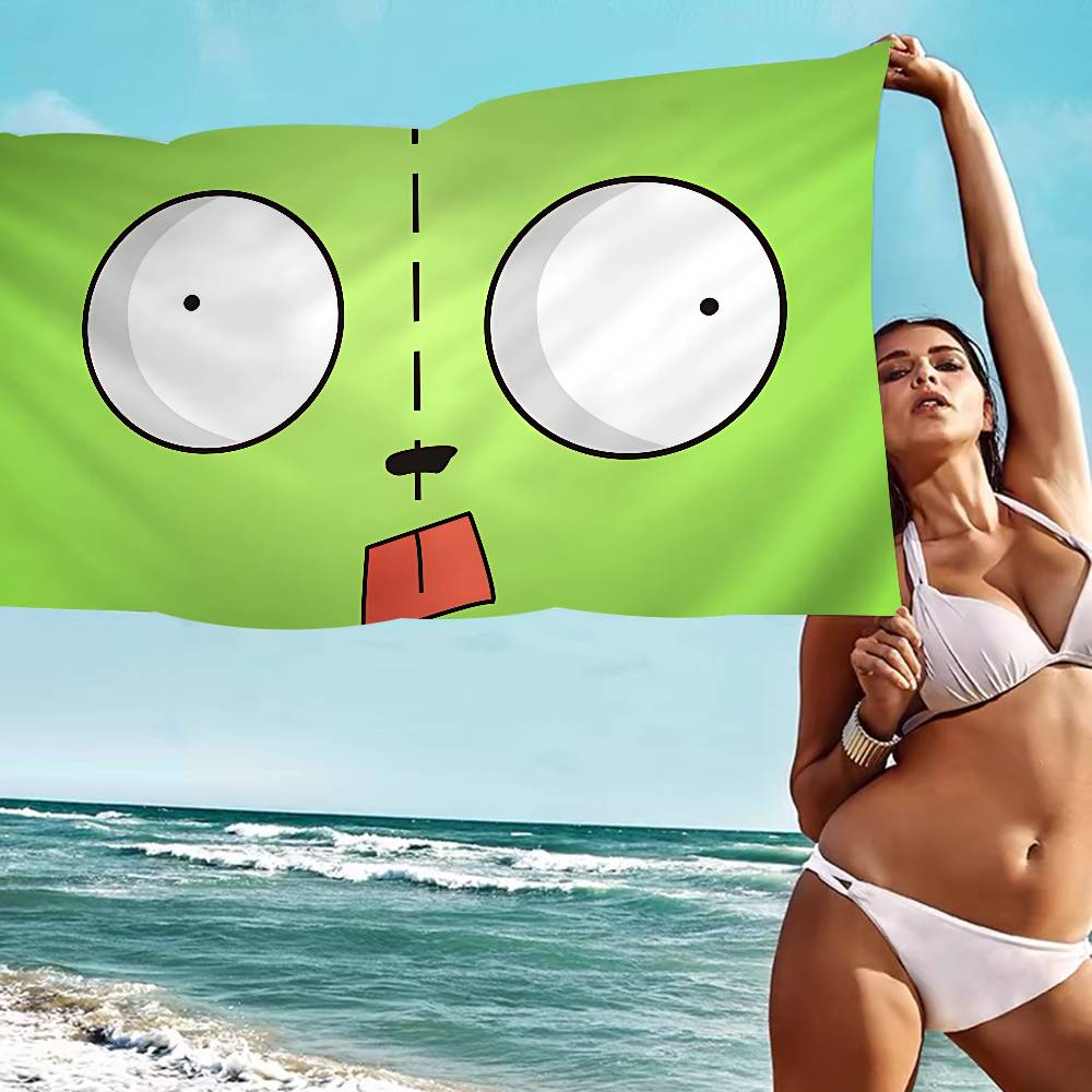 Invader Zim Hippie Microfiber Beach Towel Absorbent Quick Dry Soft Yoga Swimming Resort Mountain Climbing Towel