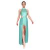 Damen rückenfreies Bodysuit-Kleid Pailletten-Oberteil Netzrock integrierter kurzer Unterteil Tanzkleidung