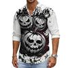 Men's Halloween Long Sleeve Button Down Shirt with Collar Casual for Holiday Parties
