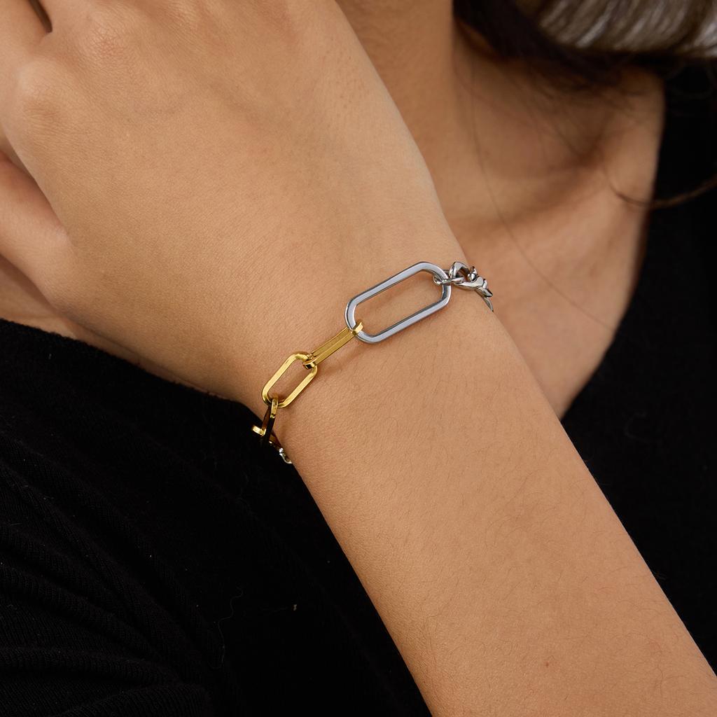 Yori Trendy Minimalist Chain Bracelet Tarnish Resistant Metal Stainless Steel Summer Attractive Jewelry Women Gift