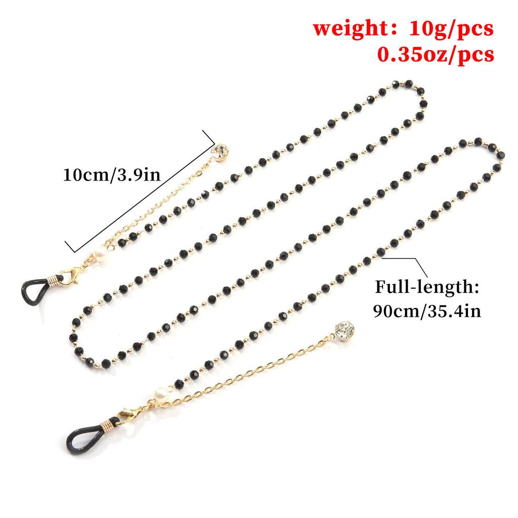 Copper Bead Darth Vader Chain Glasses Mask Chain, Pearl Rhinestone Frame Mask Accessories Women