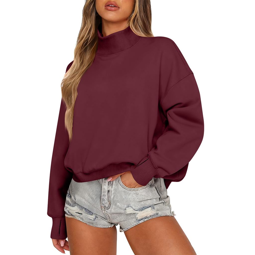 Damen Sweatshirt Langarm Lässig Bequem Locker Leicht Damen Sweatshirt