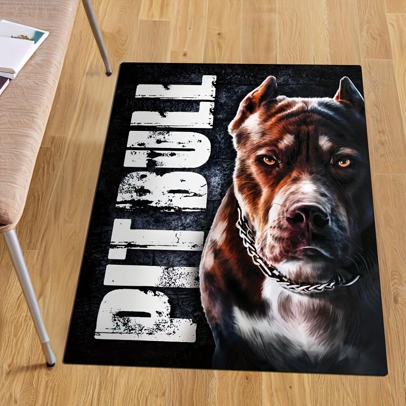 Artistic Pitbull Dog Print Door Mat, Heavy Duty Non-Slip Welcome Rug, Washable Indoor Outdoor Decor Carpet for Kitchen Bedroom