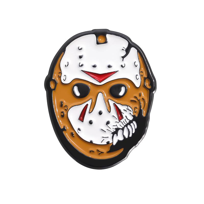 Halloween Horror Brooch Enamel Pins Custom Masked killer Brooches Lapel Badges Funny Jewelry Gift for Friends