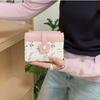 Korean Style PU Leather Card Holder Floral Folding Card Bag Retro Flower Short Wallet  Women
