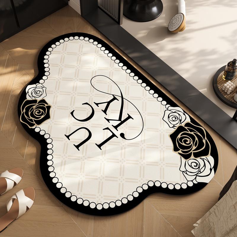American Xiaoxiangfeng Flower Diatom Mud Floor Mat Shower Room Non-Slip And Dirt-Resistant Floor Mat Toilet Water-Absorbing Quick-Drying Floor Mat