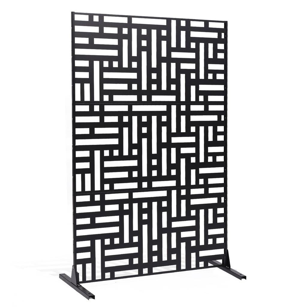 Metal Privacy Screen 47" X 76" Outdoor Privacy Screens & Panels Black
