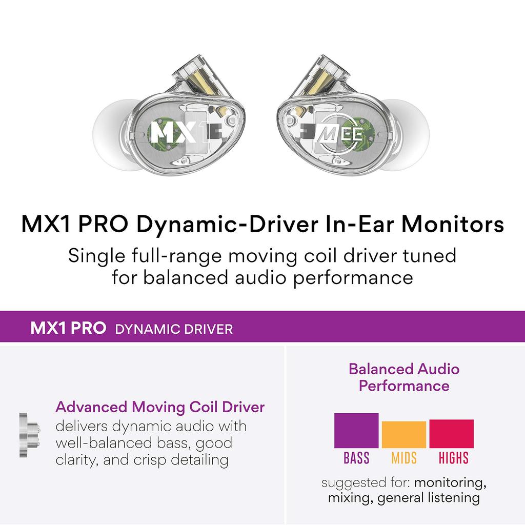 MEE audio MX1 PRO CL wired earphones in-ear