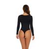 Nahtloser Square Neck Langarm Tummy Control Po-Lifting Taillenraffender Bodysuit Formwäsche