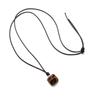 Autumn And Winter Retro Love Square Leopard Print Pendant Necklace, Hong Kong Style Light Luxury High-End Long Black Rope Sweater Chain Women