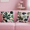 W-Winter Christmas P-Pine Leaf Pillow Case Anti-dustmite Pillow Invisible Zipper Silky Short Plush Sofa Cushion Cover