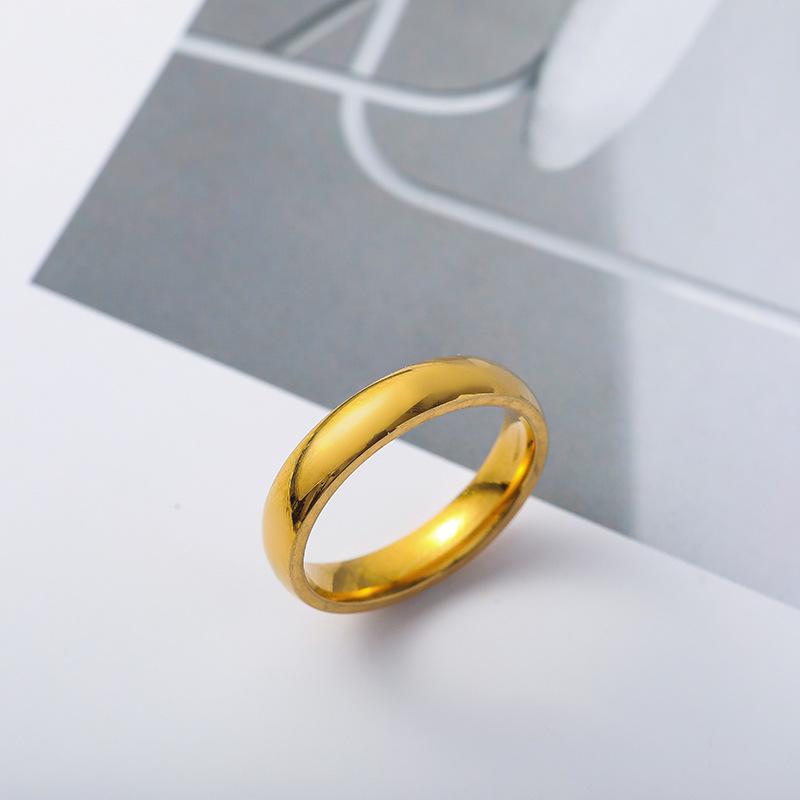 Klassischer polierter Edelstahl-Unisex-Ring, schlichtes Design, Standard US-Größe