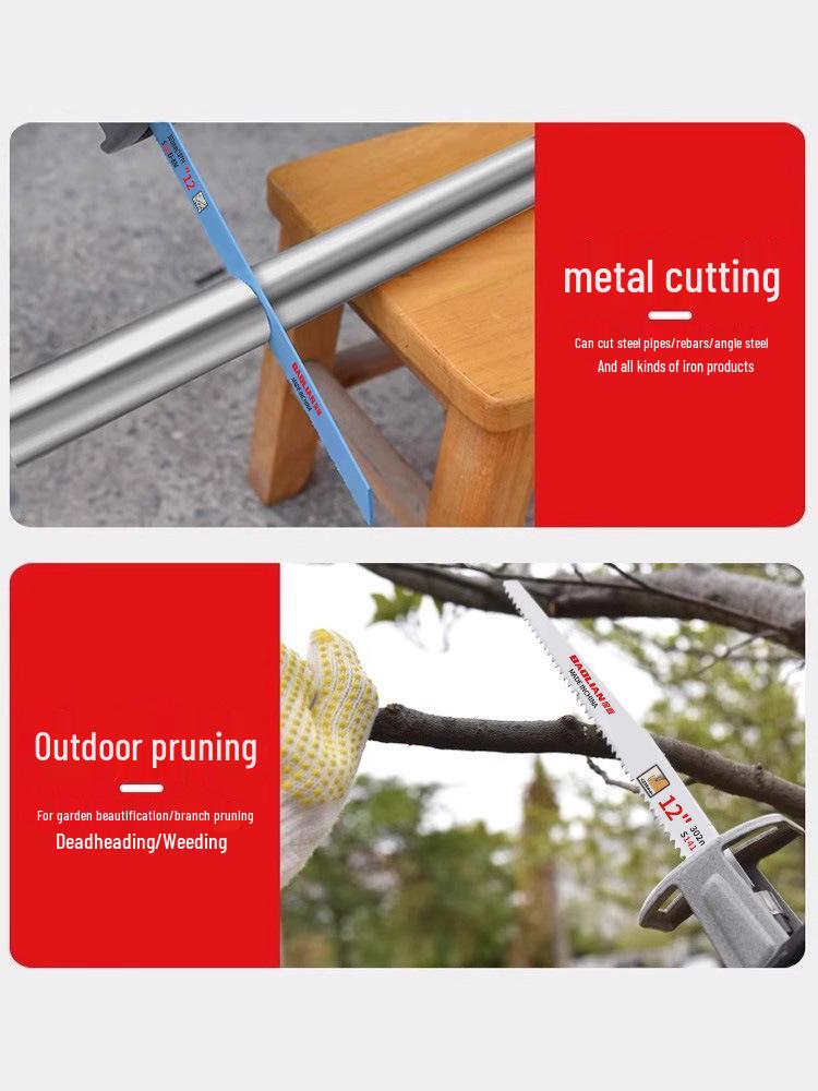 Pânză de ferăstrău reciproc versatilă - Ideală pentru metal, lemn, plastic și aluminiu cu dinți grosieri și fini, extinsă pentru ferăstraie electrice