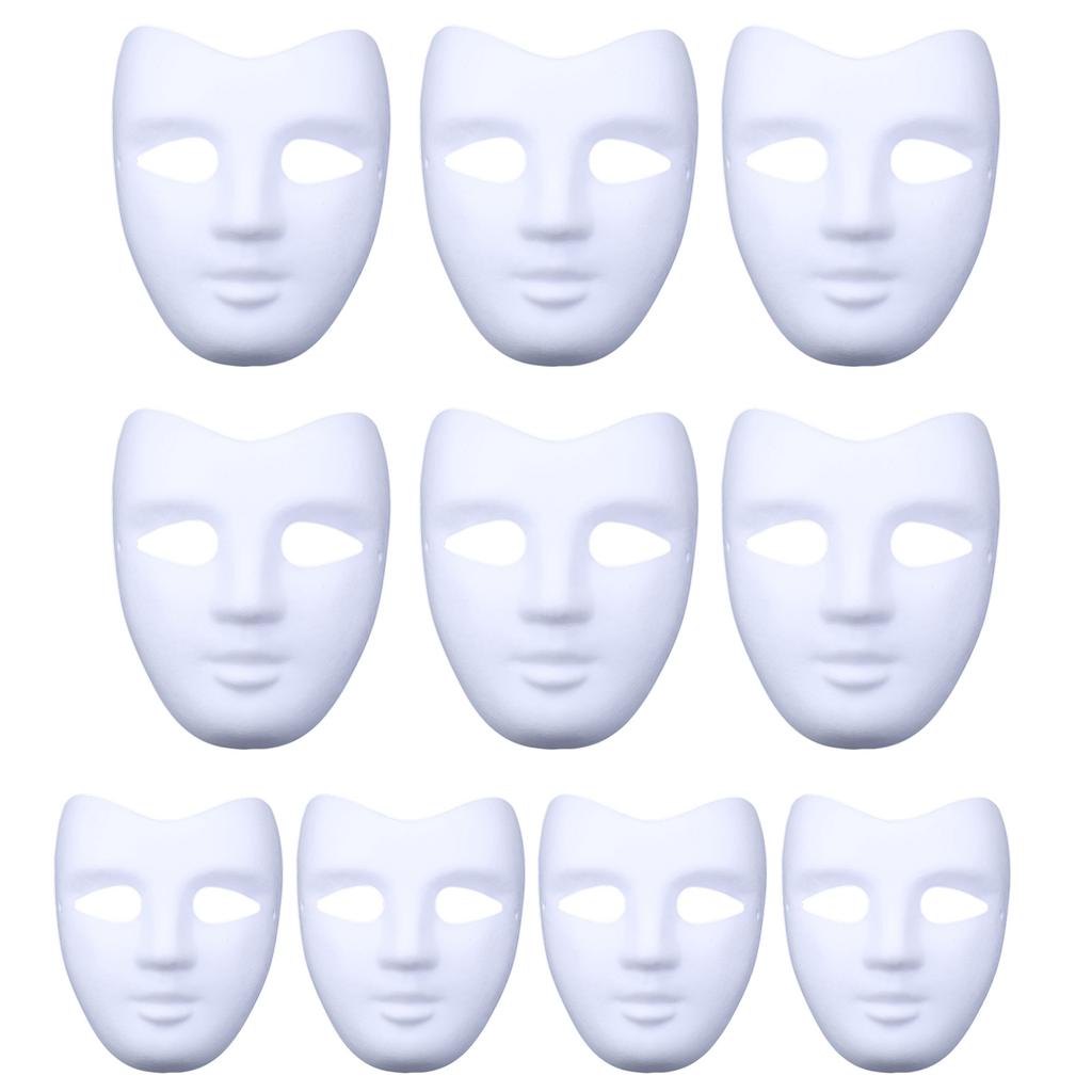Full Face Masquerade Mask White DIY Mask for Art Craft Parties Favor Paintable Paper Mask Blank Mask Paper Cosplays Mask
