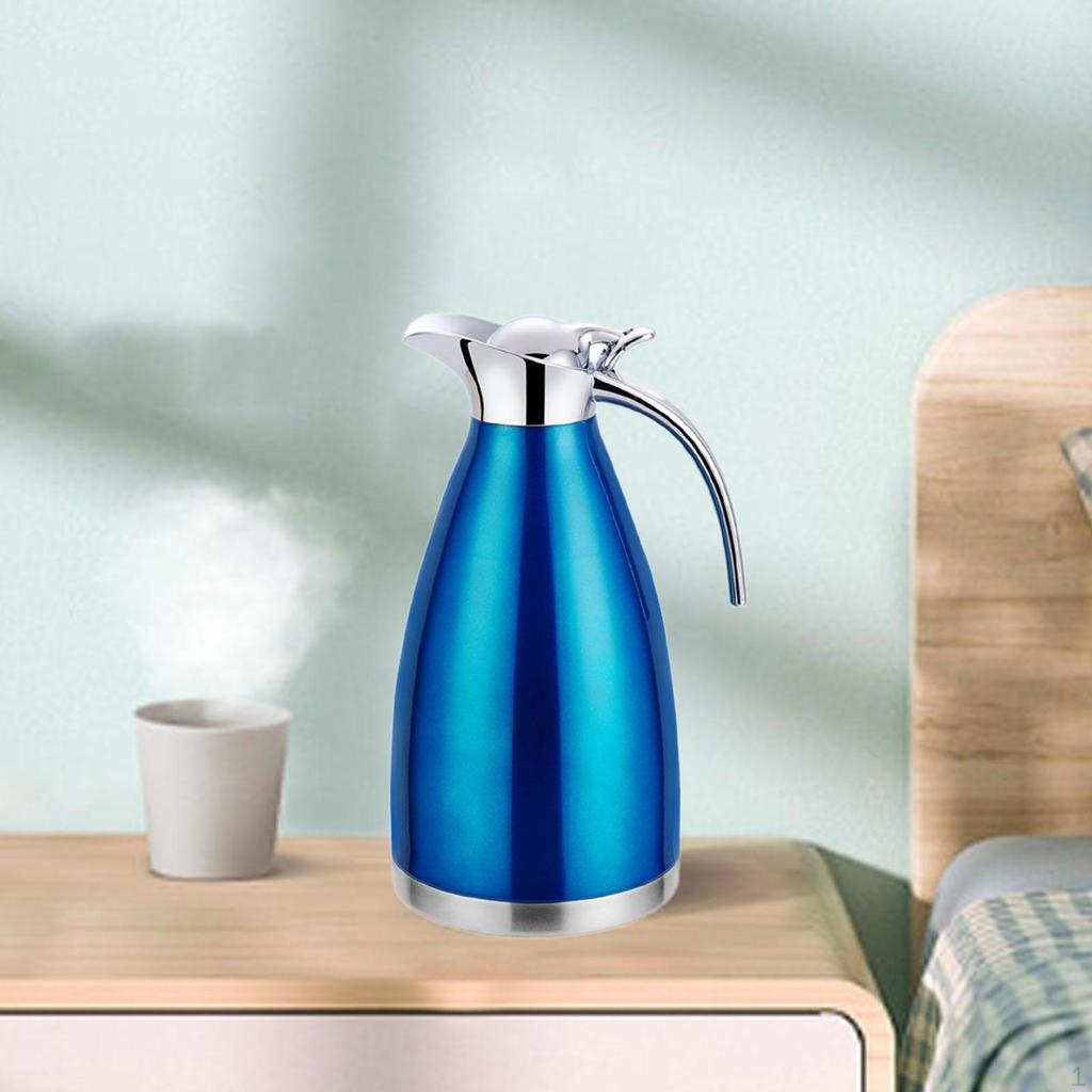 Stainless Steel Pitcher Cold Beverage with Lid Reusable Teapot Jug Tea Dispenser for