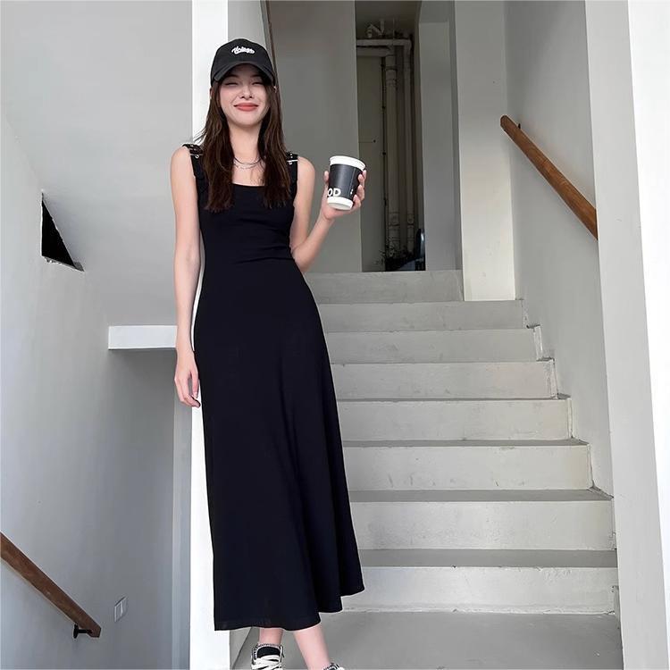 Hepburn Style Suspender Dress Women's Summer New Fashion French Design Sense Niche Vest Long Skirt