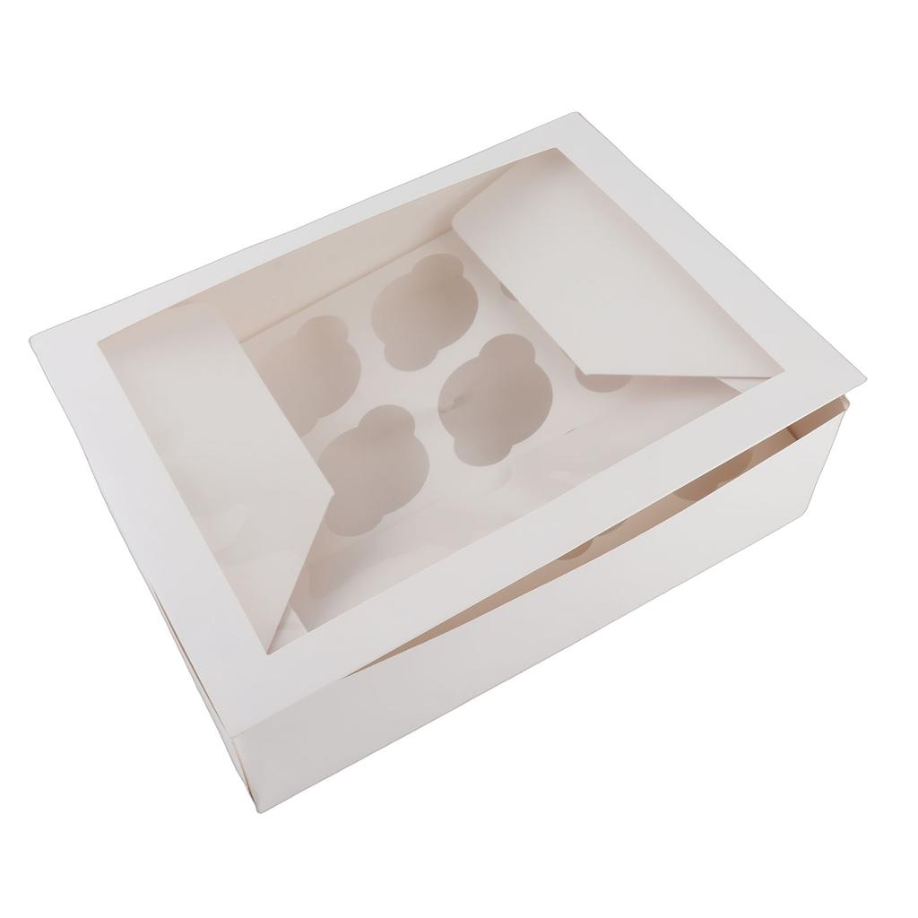 25Pcs Cupcake Box Range 12 Hole Window Face Wedding Birthday Party Christmas Gift