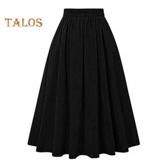 Spódnica midi damska z wysokim stanem, zdobiona guzikami, w kształcie litery A, codzienna, jednokolorowa, biurowa, damska, z kieszeniami, odzież robocza