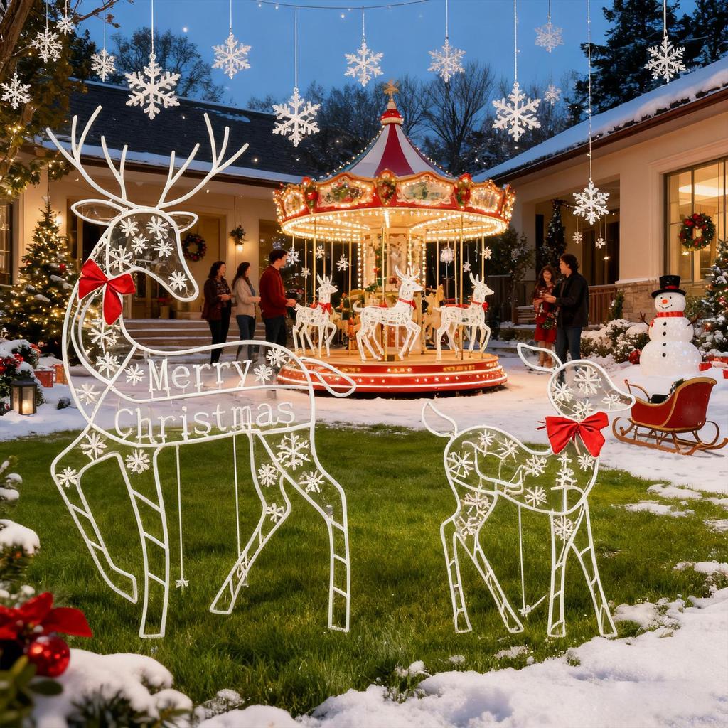 Christmas Reindeer Outdoor Porch Holiday Decor Holiday Garden Decoration For Homeowners Party Planners Neighborhood Front Yard