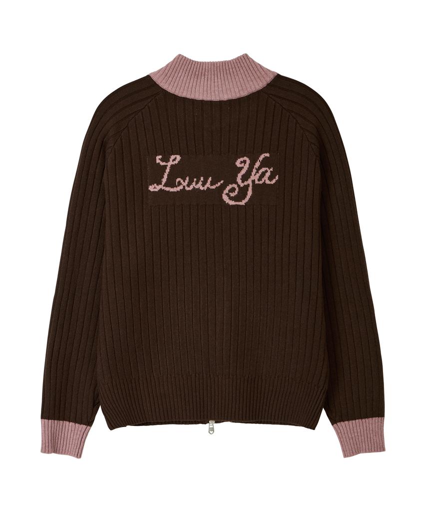 BITTERCELLS Sporty Ribbed Knit Zip-Up - Pink