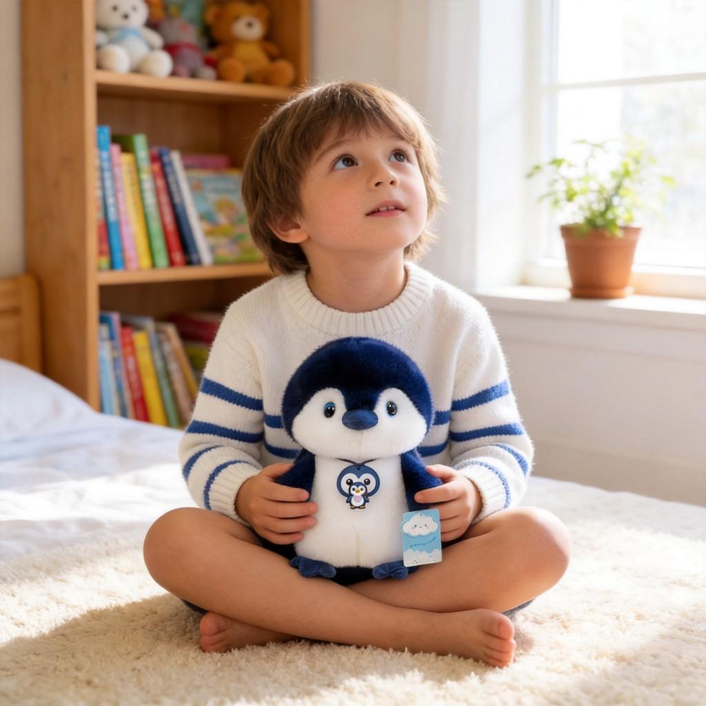 Plush Penguin Toy For Kids Soft Cartoon Character Gift For Children