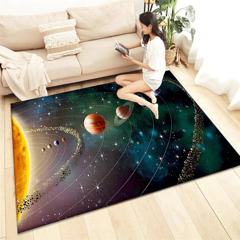 Cosmic Planet HD Printed Carpet Living Room Home Decor Sofa Table Rug Anti Slip Chair Cushion Lounge Mat Picnic Camping  Ar