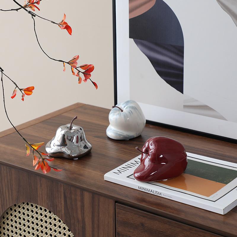 Ceramic Handicrafts Abstract Apple Irregularly Melting Apples Interesting Ceramic Ornaments Home Decoration Accessories