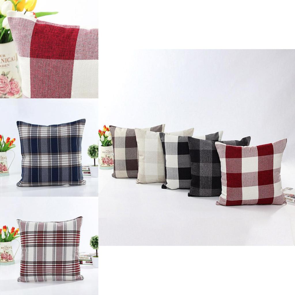 Lattice Cotton Linen Throw Pillow Case Cushion Cover With Premium Quality Material