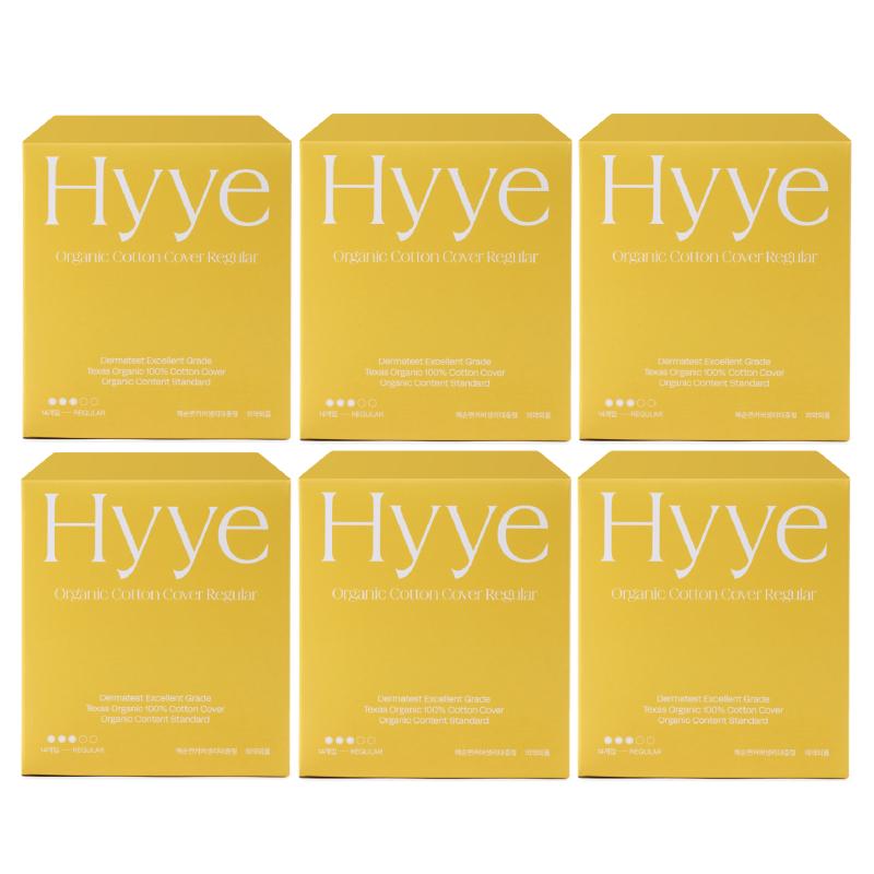 HYYE Natural Cotton Cover Sanitary Pads Medium 6 Pack (84P)