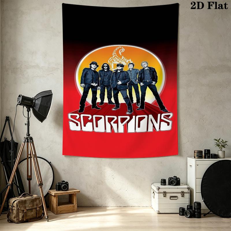 Scorpions Band Wall Tapestry Aesthetic Wall Hanging Printed Fabric Blanket Decorative Tapestries for Bedroom Living Room Home Decor