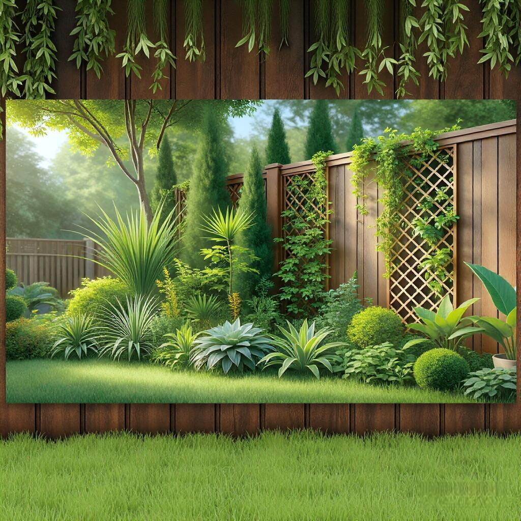 Garden Mori Background Cloth Outdoor Wooden Fence Green Plants Rose Party Photography Background Cloth