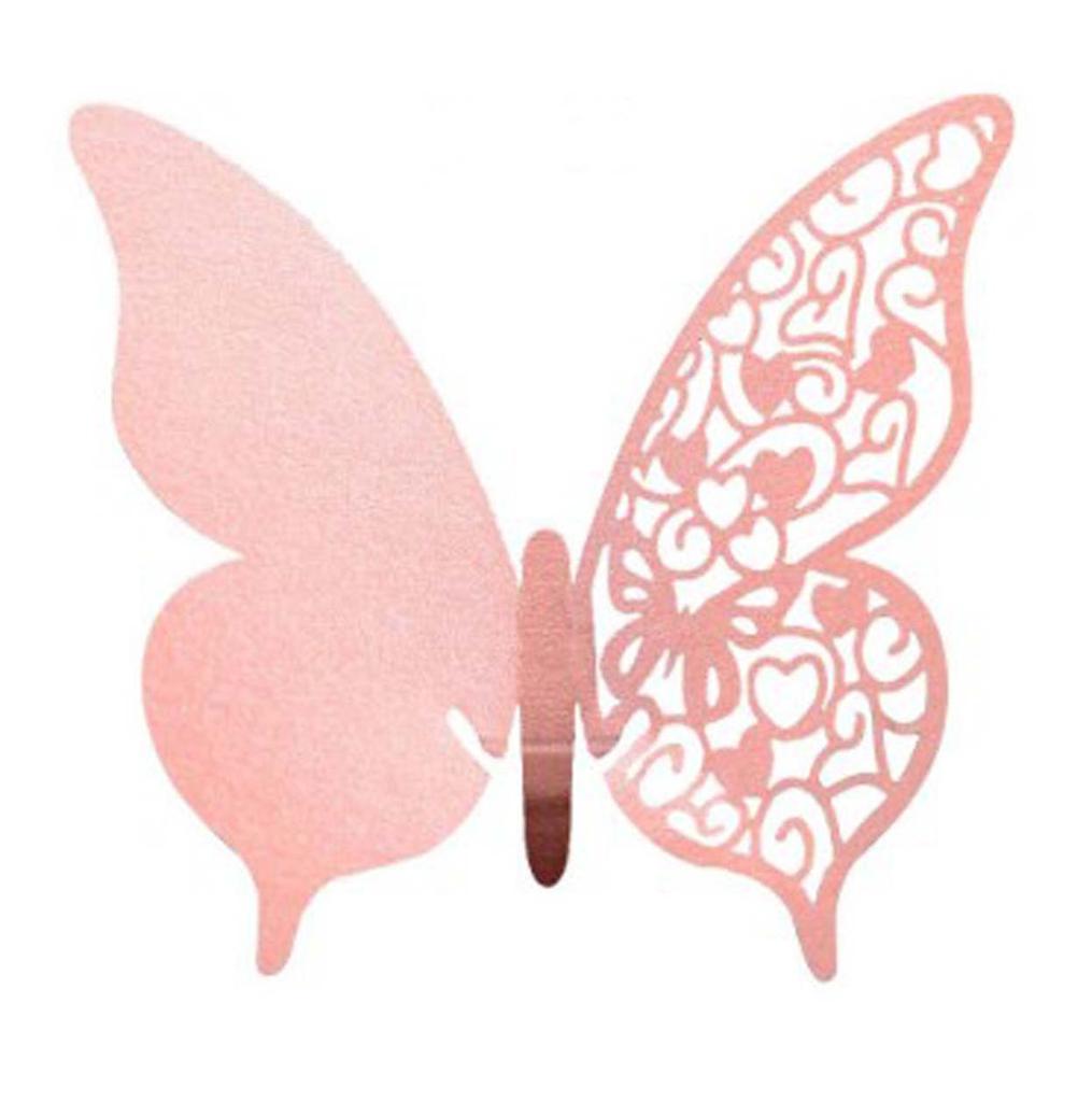 Hochwertige 50 Stück Tischkartenhalter Schmetterling Sitzkarten Hohlgeschnitten Weinkelch Dekoration Premium Hochzeitsfeier Zubehör