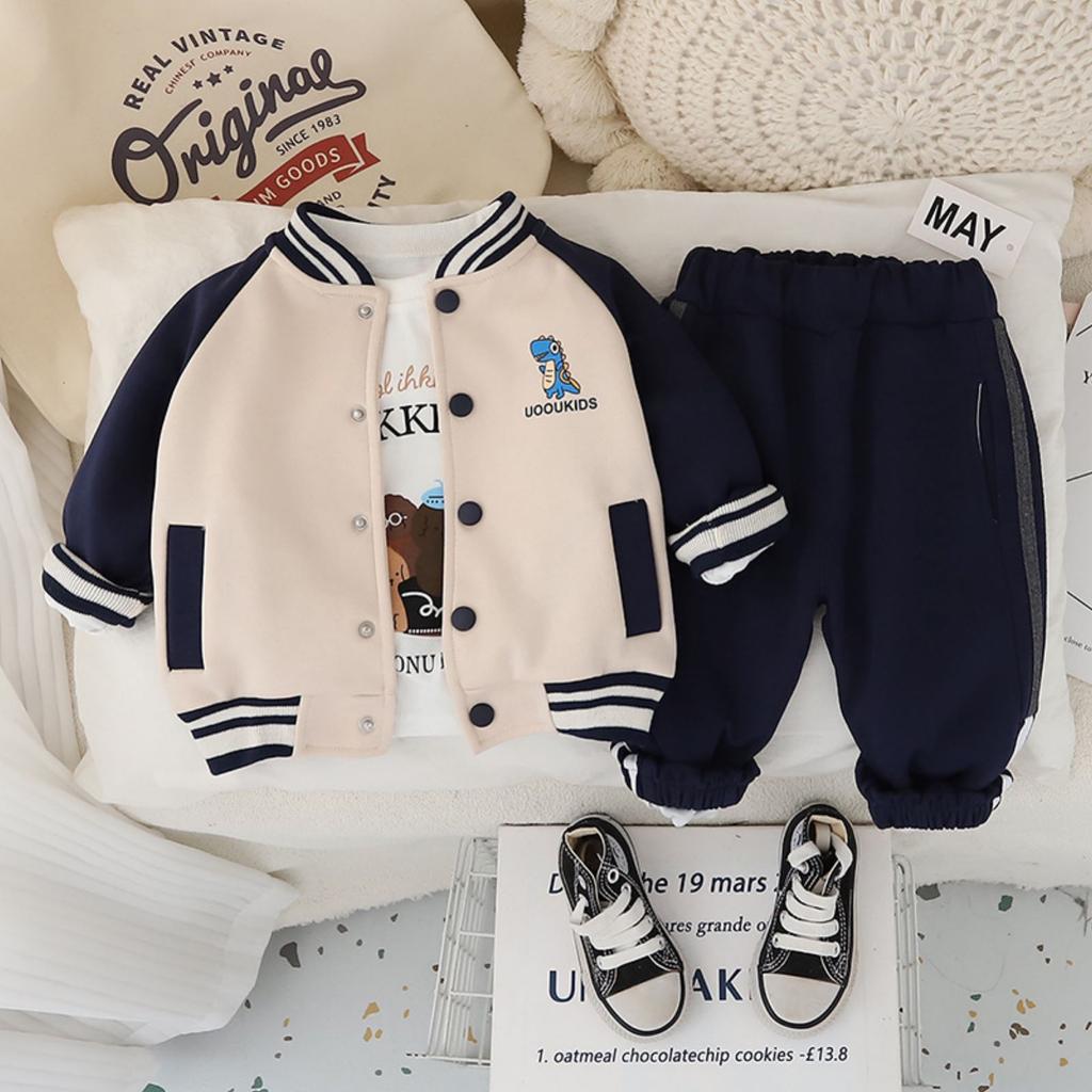 Kids Casual Long-Sleeve Set, Comfortable Daily Wear Outfits
